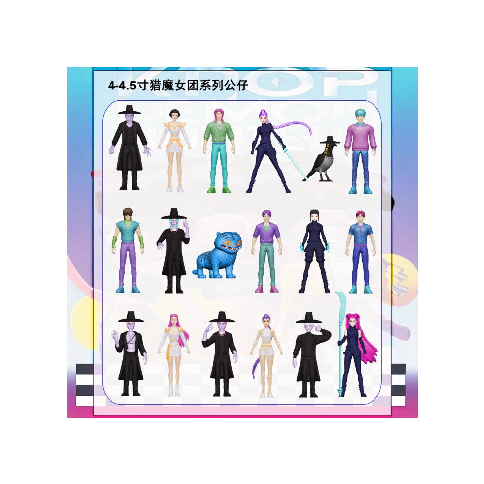 (18pcs) Demon Kpop Hunters Rumi Zoey Mira Character Model Set Desktop Decoration