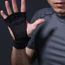 Hantel-Handschuhe Halbfinger Rutschfeste Fitnesshandschuhe Schwarz M