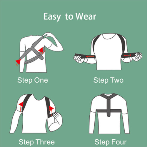 Posture Corrector Belt Black with Green Arrow Support L 2