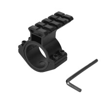Tactical Scope Tube Clamp Mount 25.4mm & 30mm Ring Adapter, 4-Slot Top Weaver Picatinny Rail, For Flashlight & Optics