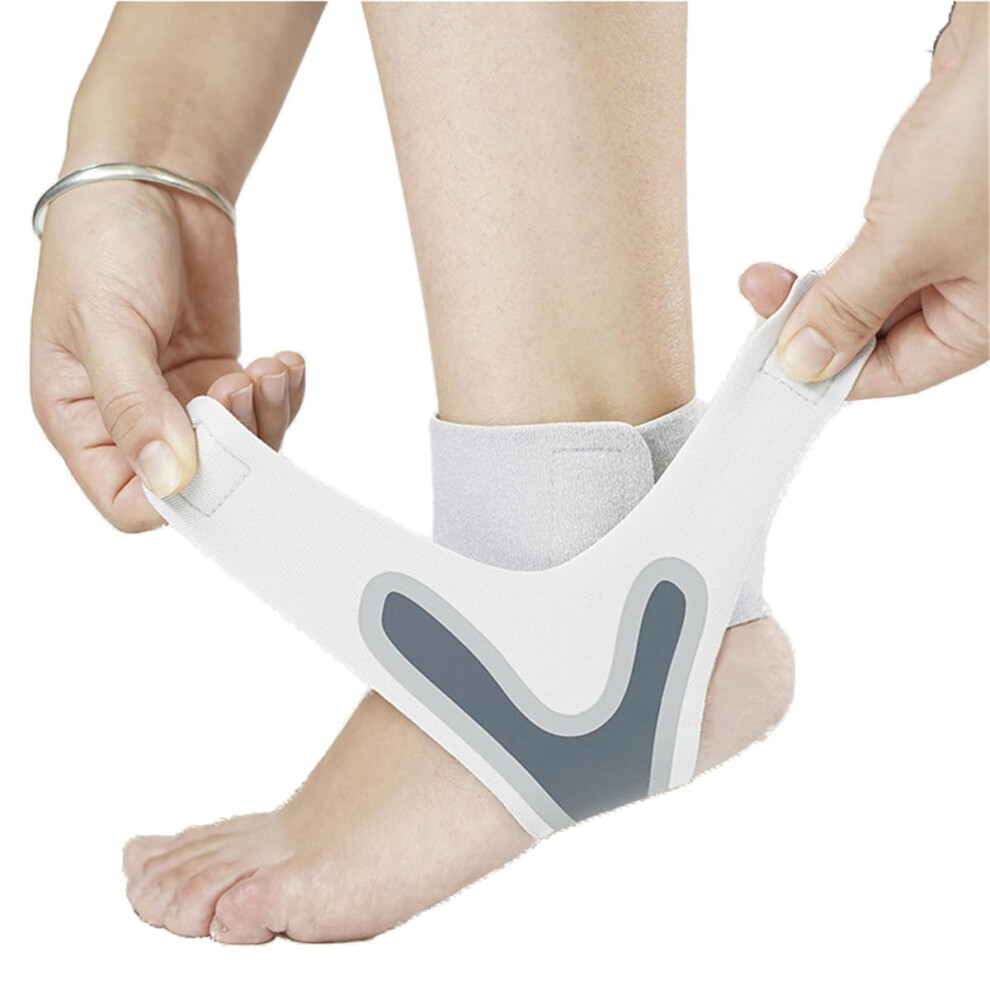 White Ankle Brace Breathable Neoprene Adjustable Compression Ankle Support For Sprains Arthritis Tendonitis - 2 Pcs Xl