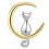 Cat Moon Messing-Ohrstecker - 1,04  1,48 cm, 4 g 4