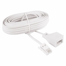 20 Metre Telephone Extension Lead Cable Rj11 Bt Plug To Socket Fully Wired 6 Pin