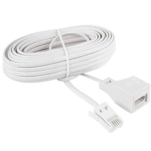 RJ11 Telephone Extension Lead Cable BT Plug to Socket 15 Metre Length, White