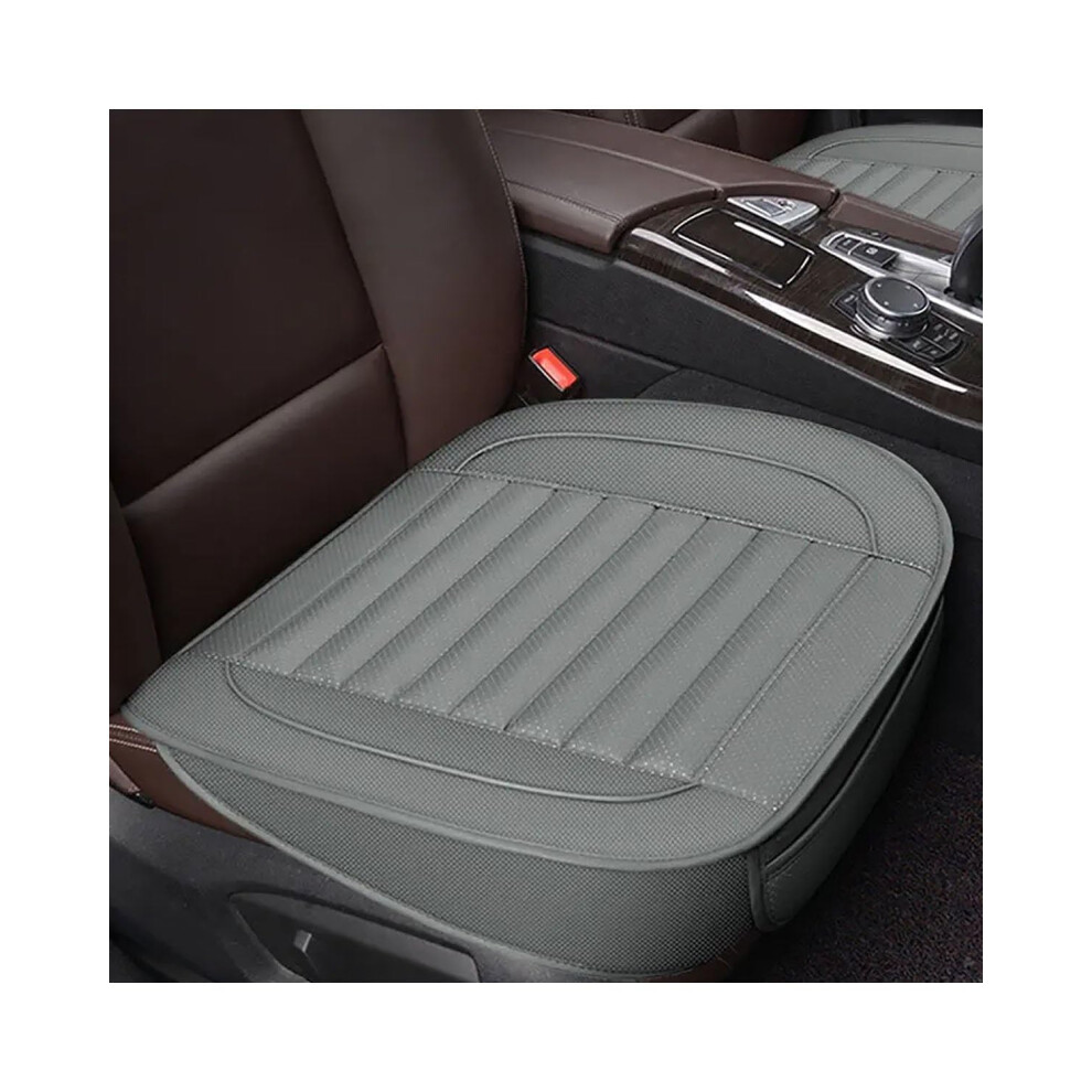 Car Seat Covers Pu Leather Front 1Pc Seat Cushion Protector Mats For Auto Interiors Gray 9393856648450