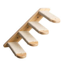Cat Wall Shelf Indoor Cat Ladder Wall Mounted Four Step Stairway With Jute Scratching Perch Platform
