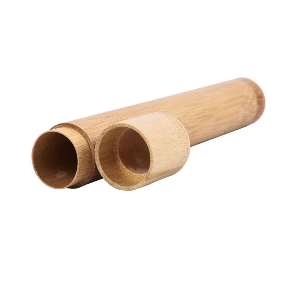 Bamboo Toothbrush Protection Box Portable Travel Case Tube For Travel Camping And Hiking Keeps Toothbrush Clean And Dry