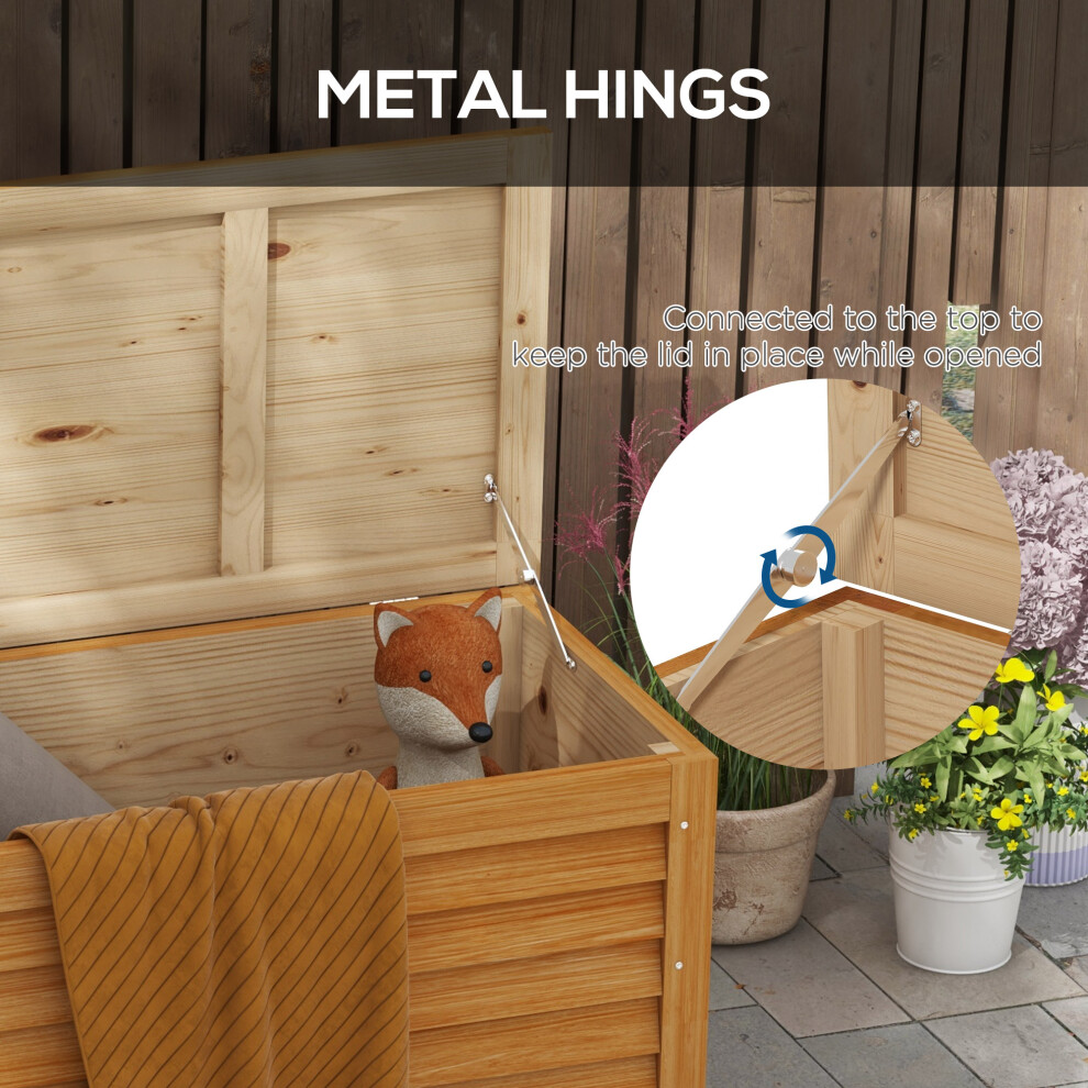 Weatherproof Garden Storage Box 292L Wooden Deck Container Outdoor Storage for Balcony Porch Poolside Light Brown-image-OPC-PMGB2HN-NEW