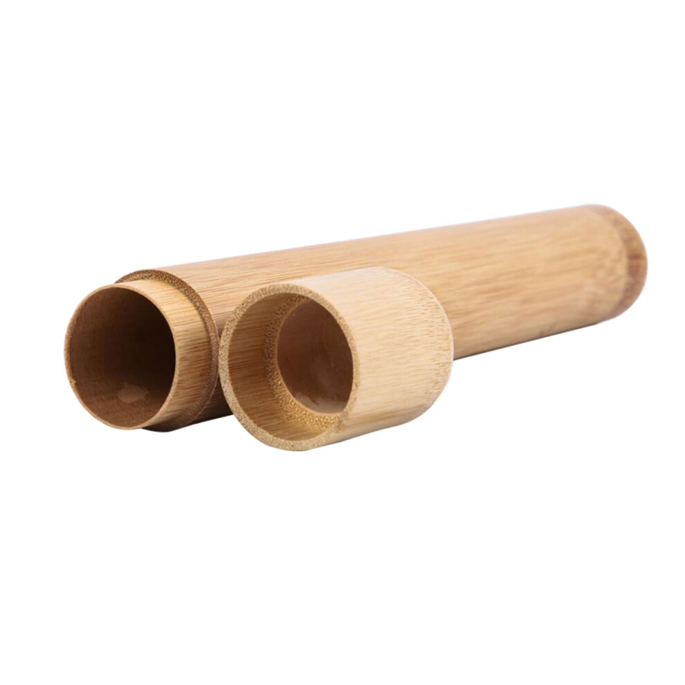 Bamboo Toothbrush Case Portable Travel Holder Camping Hiking Eco Friendly Renewable Material Vintage Design