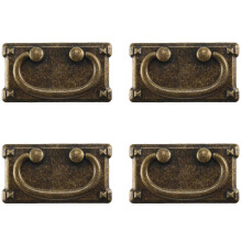 (As show, One size) SNQTV-4pcs Vintage Antique Bronze Drawer Ring Pull Handles, Cabinet Door Furniture Handle Decoration