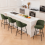 AINPECCA (GREEN) 2PCS Bar Stools Velvet Spring Cushion Home 11