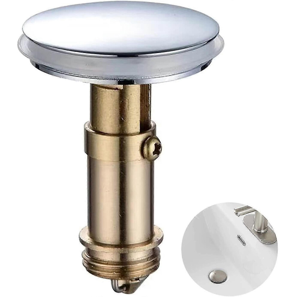 (As Show, One Size) Snqtv-2Pcs Bathroom Push Pop-Up Click Clack Plug Stopper, 38Mm Sink Drain Plug Pop-Up Stopper 4284249032152