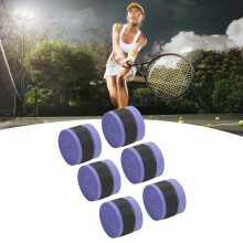 6Pcs Purple PU Tennis Racket Grip Tape 2.5cm x 110cm