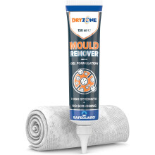 Dryzone Household Mould Remover Gel 150ml & Cloth| Bathroom, Shower & Washing Machine Mould & Mildew Cleaner | Black Mould Killer Gel