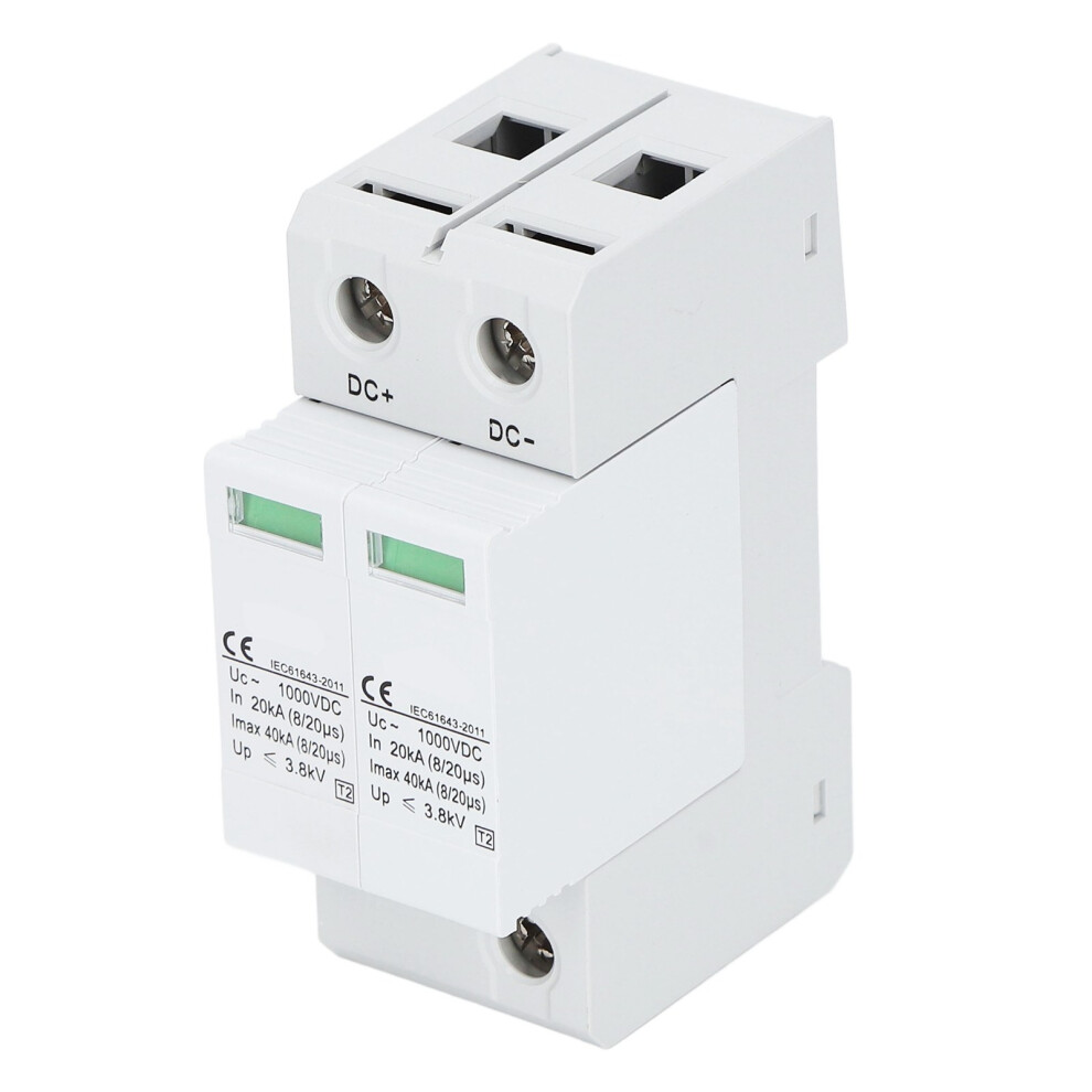 Photovoltaic Surge Protector 1000V 40Ka 2P White For Solar Energy Systems 8781356138969
