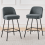 AINPECCA (GREY) 2PCS Bar Stools Velvet Spring Cushion Home 1