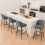 AINPECCA (GREY) 2PCS Bar Stools Velvet Spring Cushion Home 3