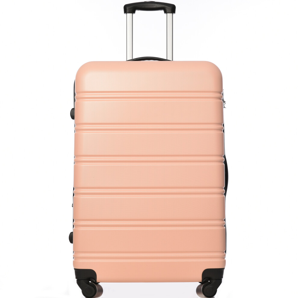 Lightweight ABS Hard Shell 4-Wheel Travel Trolley Suitcase 28 Inch Pink with Compact Hand Luggage-image-OPC-PMGBNTW-NEW