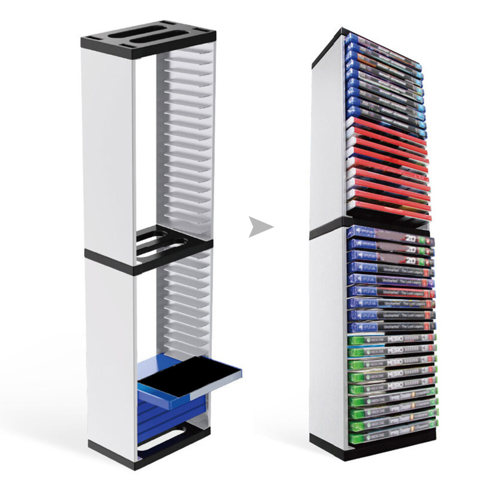 Double Video Game Storage Tower For Ps5, 36 Discs, Durable Abs 7901356151701