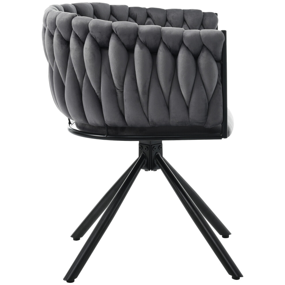 Velvet Dining Chair Set of 2 Luxury Gray Swivel Living Room and Bedroom Chair with Metal Legs Old SKU: WF310506AAG-image-OPC-PMGBTJP-NEW