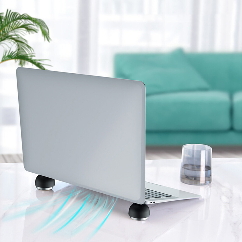 Mushroom-Shaped Ergonomic Laptop Cooling Stand Aluminum & Silicone Black 4111356157167