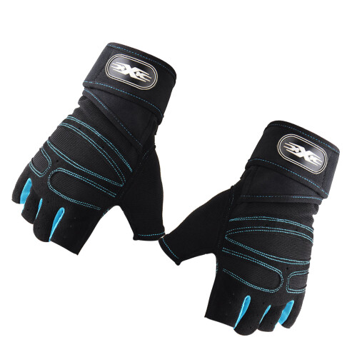 Herren Hell Blau M Gewichtheben Halbfingerhandschuhe, 18-21cm 1