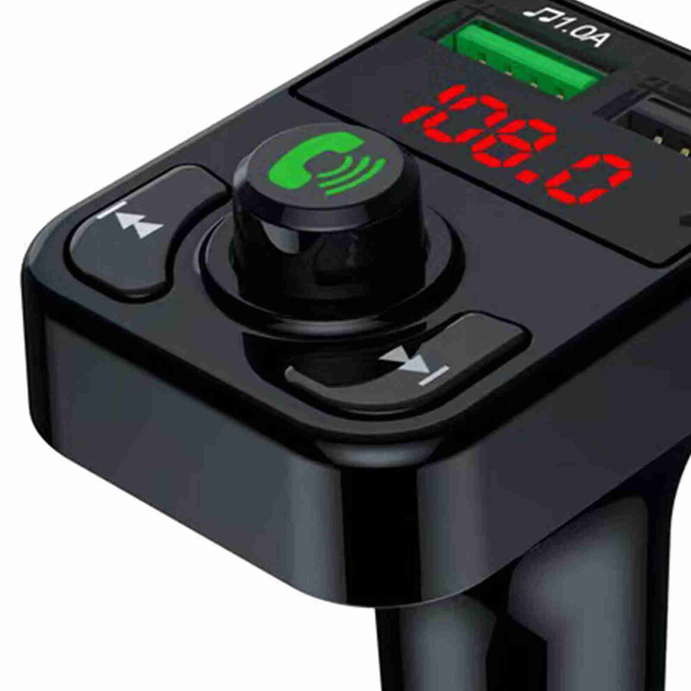 Wireless Bluetooth Fm Transmitter Adapter Dual Ports Car Radio Receiver Black 9481356157388