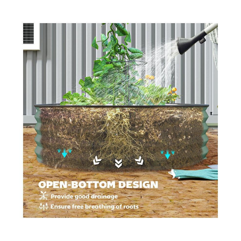 Steel Planters Set of Two 181 x 93cm - Garden Plant Pots with Drainage Durable Green Finish for Outdoor Use-image-OPC-PMGBTRH-NEW