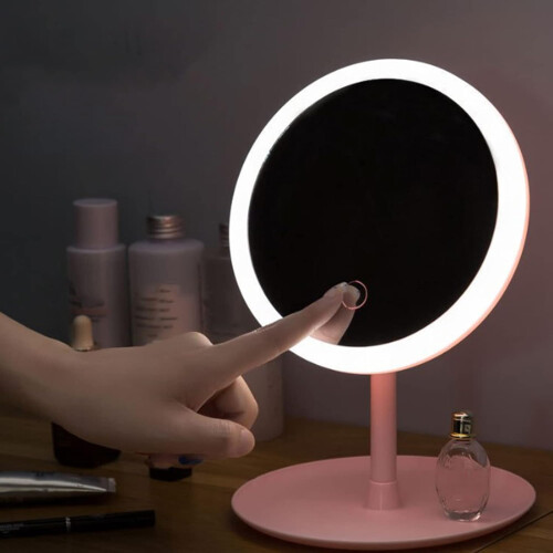 LED Lighted Makeup Mirror USB Rechargeable Adjustable Fill Light Portable Vanity Mirror For Cosmetic Use 2