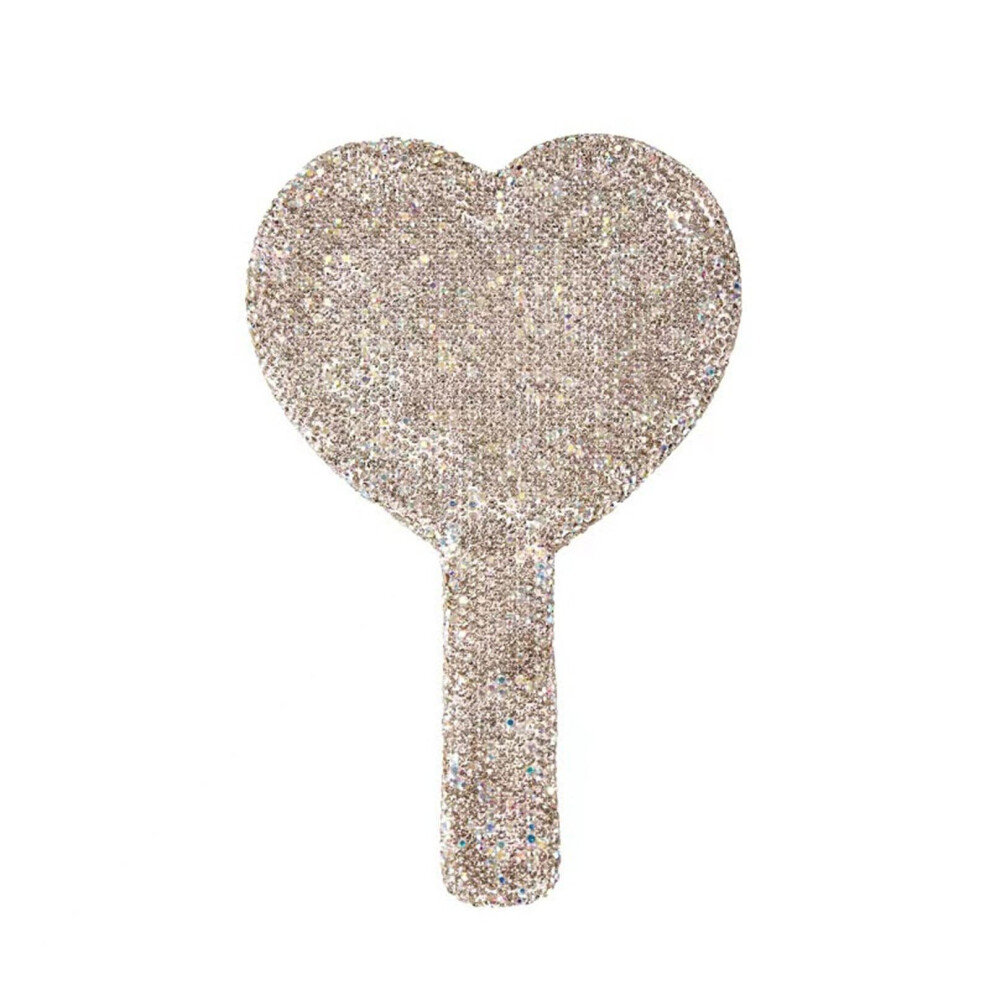 Rhinestones Cosmetic Mirrour Handheld Travel Vanity Mirror For Women, Compact Makeup Mirror, Rhinestone Embellished