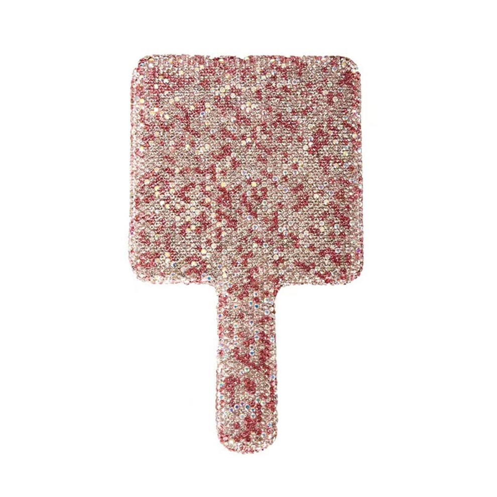 Sparkling Rhinestones Hand Mirror With Handle Handheld Makeup Mirror Vanity Mirror Portable Cosmetic Mirror Gift
