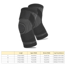 Knee Support Protector Knee Brace for Running Basketball Volleyball Black L