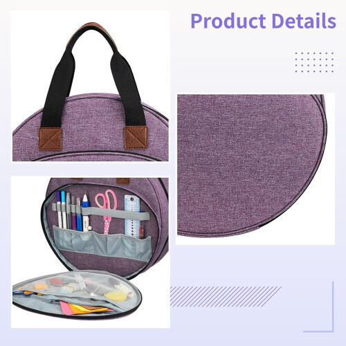 Oxford Fabric Embroidery Project Bag With Handle, Multi-Compartment Cross Stitch Organizer, Needlework Case, Storage Tote 2