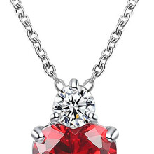 Schlüsselbein-Kette rote Love-Halskette 45 cm 1,6 x 1,0 cm 6 g