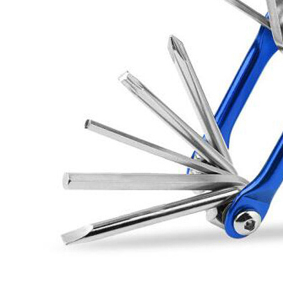 11 In 1 Bike Multitool Chain Breaker Hex Wrench Cross Screwdriver Blue 8141356182063