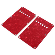 2 Stück PVC E-Gitarren-Rückdeckel, Rot, Ersatz, mit 6 Löchern