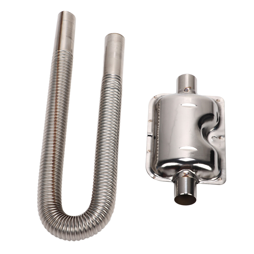 2.5Cm Stainless Steel Exhaust Pipe & Muffler For Air Diesel Heaters - 60Cm Long 4901356186287