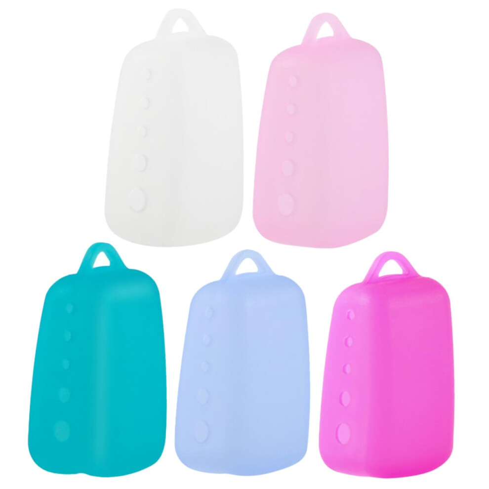 5Pcs Portable Silicone Toothbrush Covers White Pink Sea Blue Sky Blue Rose Red Travel Caps Fits Standard Brushes