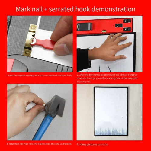 Multi-Functional Poster Universal Level Installation Instrument For Posters With Multi-Size Poster Nails And Hanging Tool 1