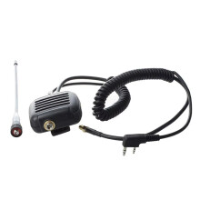 For 2-Pin Radio Handheld Speaker Dual PTT Mic Microphone with Band SMA-Female Antenna for