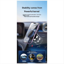 360 Rotatable Vacum Car Holder for Phone Magnetic Mount Vacuum Sports Camera Accessories Silver