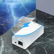 2 Port Gigabit POE Repeater 1 to PoE Extender with IEEE802.3af/At Lighting Protection PlugandPlay 48V 30W