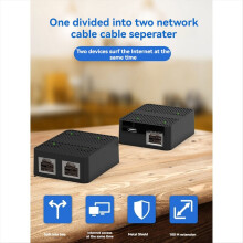 2 Port 100Mbps Network Switch RJ45 Cable Splitter Extender Way Adapter Connector Type C Power White