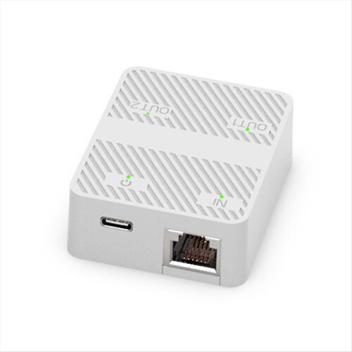 2 Port 100Mbps Network Switch RJ45 Cable Splitter Extender Way Adapter Connector Type C Power White 2
