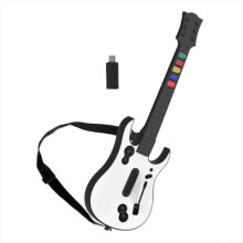 2.4G Wireless Game Guitar Controller for PC Compatible with Clone Rock Band Games Remote Joystick Console White