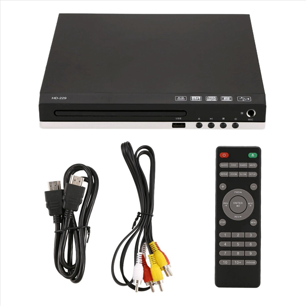 Hd 1080P Cd/Evd/Vcd Dvd Player Outputs Home Digital Media With Usb And Microphone Ports Uk Plug 4853677814175