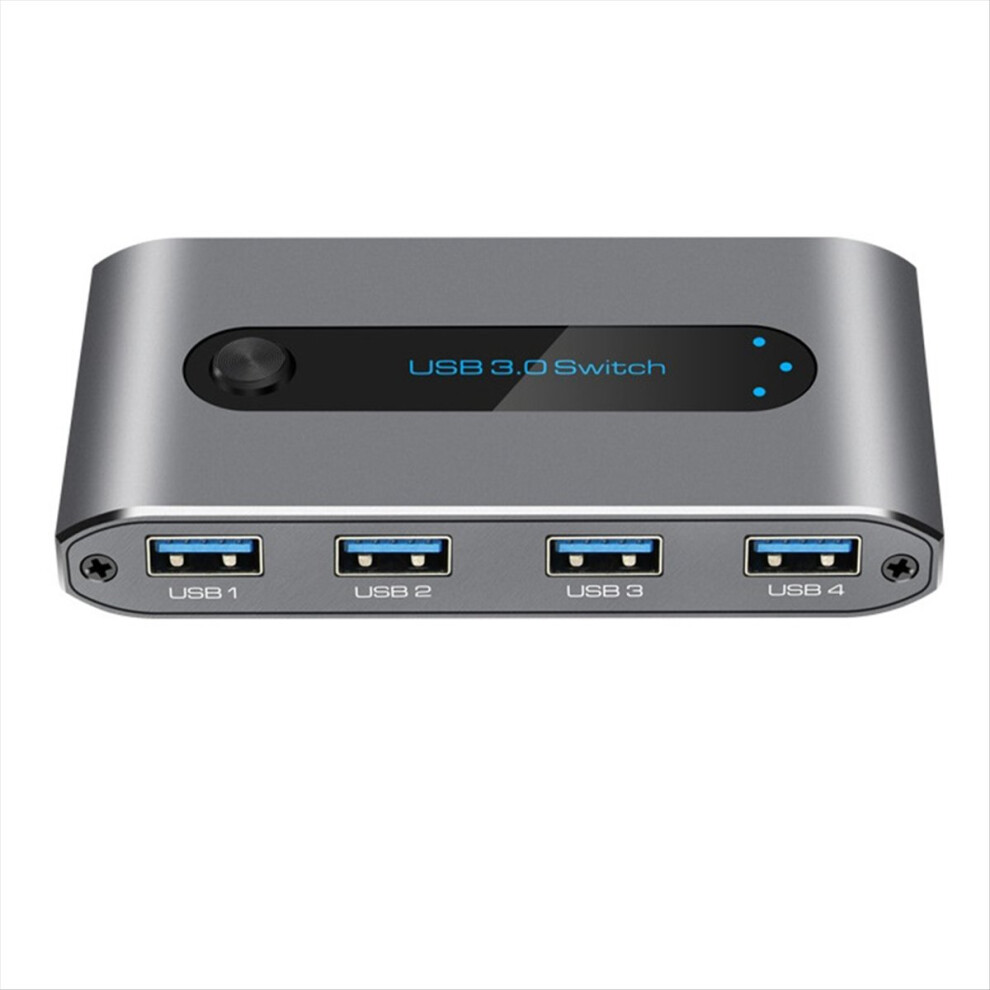 Usb Switcher Printer Sharing Usb3.0 Two-Input And Four-Output 2 Computers Share 4 Devices Dark/Gray 4853677814366