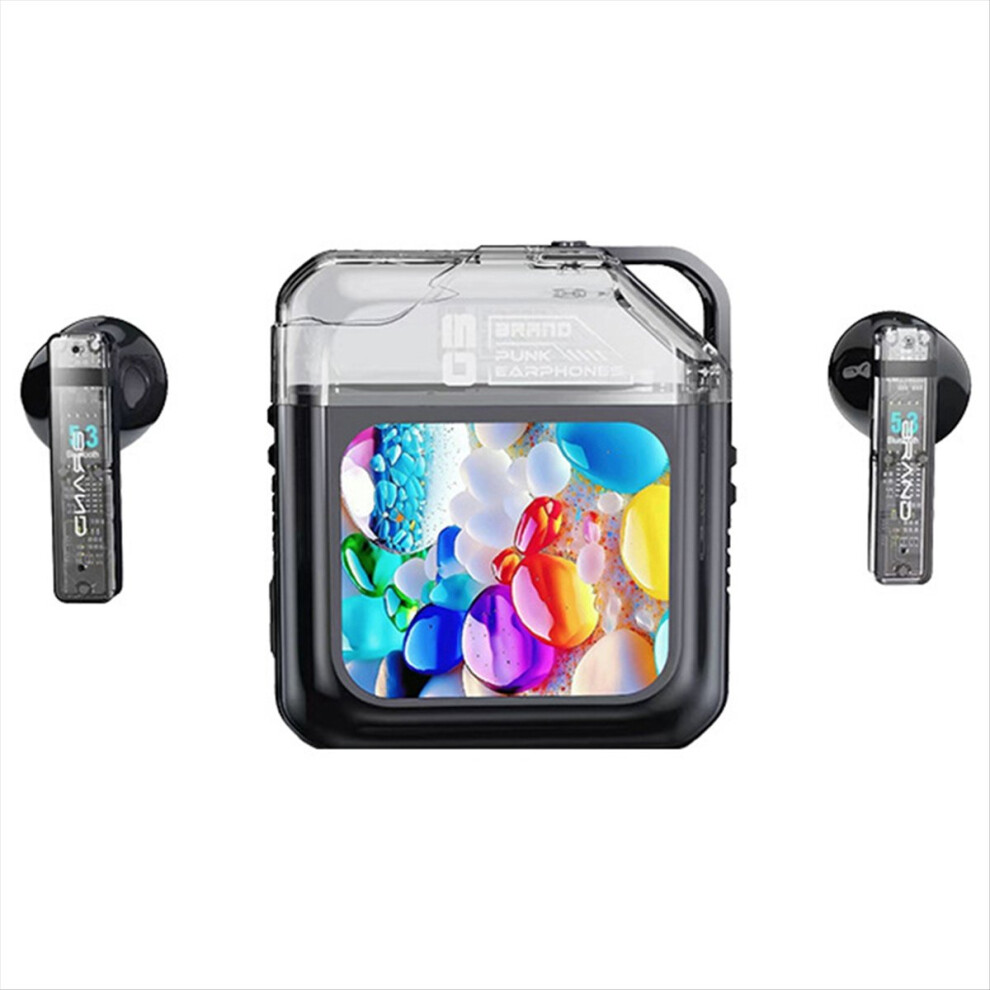 LED Full-Color Touch Screen Bluetooth Earphones Active Noise Reduction True Wireless Smart ANC Headphones Black-image-OPC-PMGCMQC-NEW