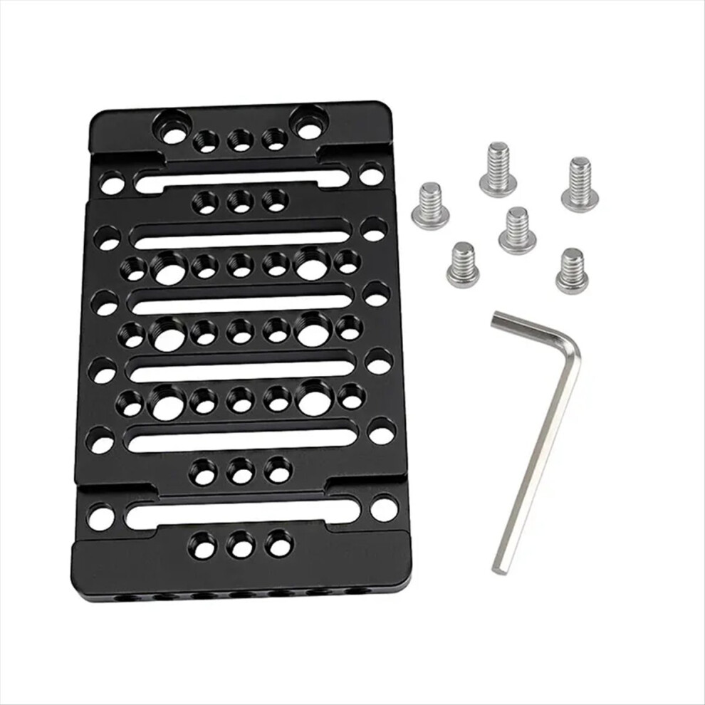 Cheese Plate With 1/4Inch 3/8Inch Thread Holes And Built-In 4 Cold Shoe Mounts To Quick Release For Dslr Camera Cage Rig 4853677816360