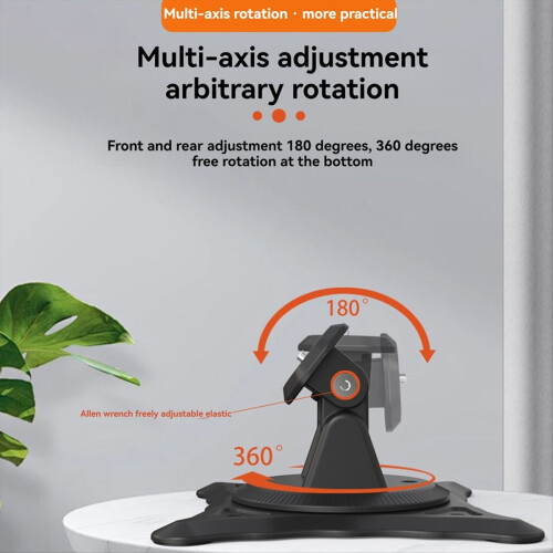Multi Functional Projector Gimbal Desktop Bracket Lifting Wall Mounted 360 Degree Rotating White 2